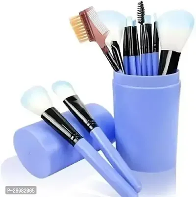 12 Pieces Premium Makeup Brush Set With Blue Storage Box-thumb0