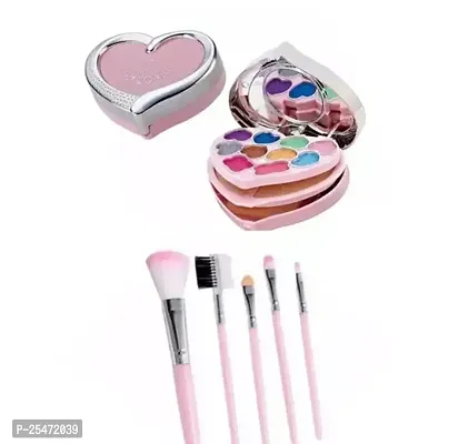 Mini Makeup Kit +5 Pcs Pink Makeup Brush-thumb0