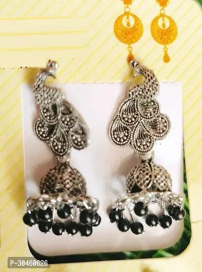 Black Alloy Beads Drop Earrings Earrings For Women-thumb0