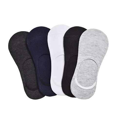 thriftkart Solid Unisex Cotton Ankle Socks for Men and Women (Free Size, Pack of 5, Multicolor)