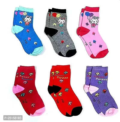Kids  Ankle Length  Cotton multicolor Color Socks Pack Of 6-thumb0