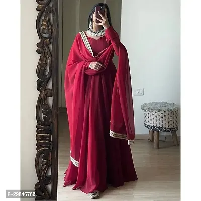 Attractive Georgette Gown With Dupatta for Women