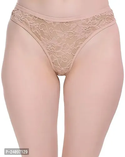 Stylish Golden Cotton Self Pattern Briefs For Women-thumb0