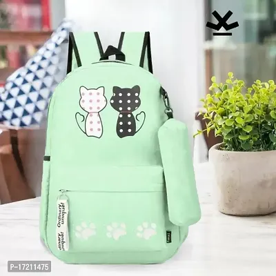 Womens Casual Handbag for Collage and School trending Backpack and Backpack for Women(Casual Bag) (Couple cat)-thumb0