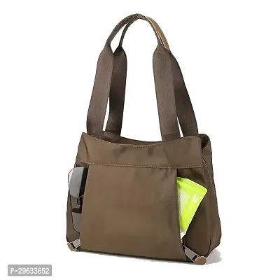 Stylish Brown Solid Polyester Handbags For Girls and Ladies-thumb0