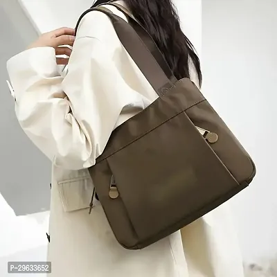 Stylish Brown Solid Polyester Handbags For Girls and Ladies-thumb2