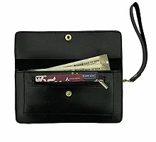Women's Black Stylish Clutch,wallet With Multiple Card Slot-thumb1