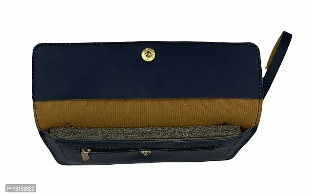 Women's Blue Stylish Clutch,wallet With Multiple Card Slot-thumb4