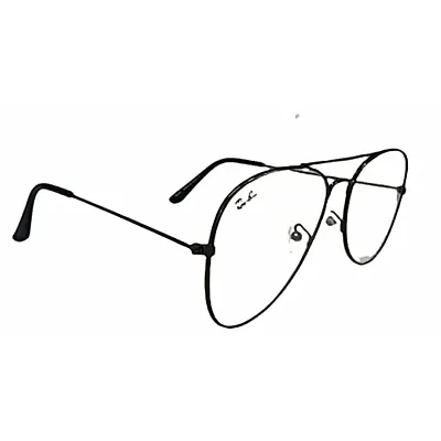 Clear Aviator Sunglasses for Men and Women (White/Transparent Lens)