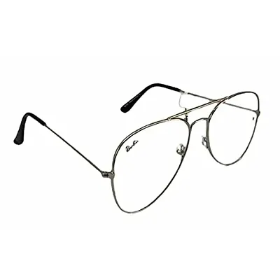 Clear Aviator Sunglasses for Men and Women ( White / Transparent Lens )