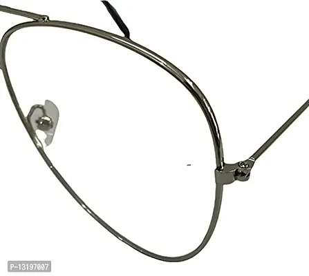 Clear Aviator Sunglasses for Men and Women ( White / Transparent Lens )-thumb4