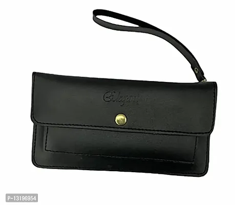 Women's Black Stylish Clutch,wallet With Multiple Card Slot-thumb0