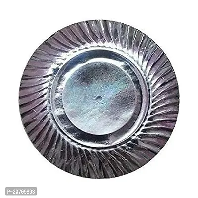 Disposable Silver Paper Pattal Round Plate - 8 inches (Pack of 50 Pieces), for Office, House Party, Restaurants, Picnic, Dinner Lunch Party