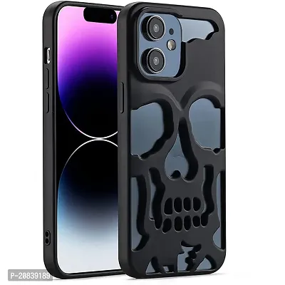 Exotic Flourish Skull Metallic Back case Cover Hard PC Shookproof Designer Stylish Cover for iPhone 11 (Black)-thumb0