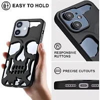 Exotic Flourish Skull Metallic Back case Cover Hard PC Shookproof Designer Stylish Cover for iPhone 11 (Black)-thumb1