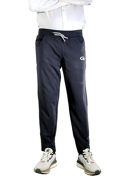 Stylish Polyester Solid Regular Track Pants For Men