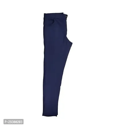 Stylish Blue Polyester Solid Regular Track Pants For Men-thumb0