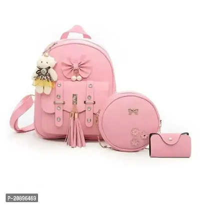 Fancy PU Sling Bags for Women   Color Pink Small Size