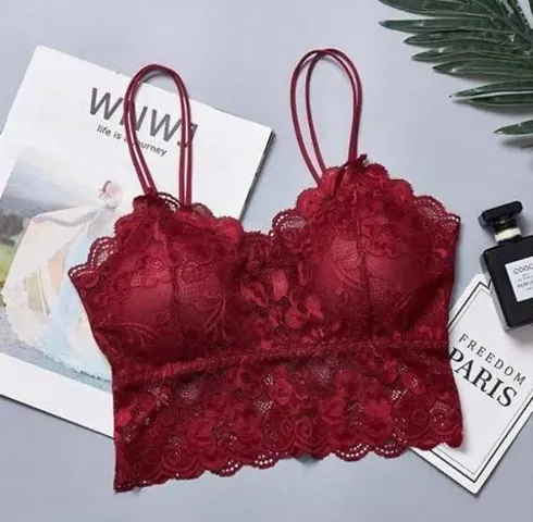 Imported Comfy Lace Work Nylon Bra