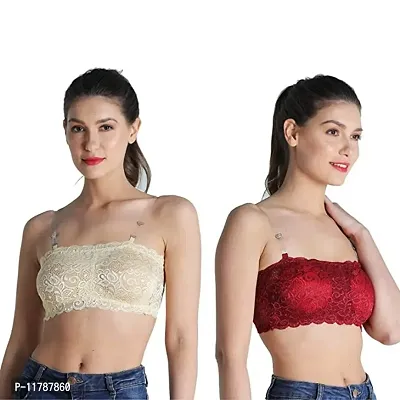 Women Fancy Padded Tube Bra Pack of 2-thumb0