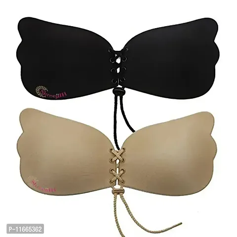 Women Silicone Lightly padded Wire Free Plunge Bra