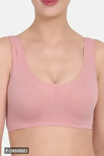 Seamless Comfort: Padded Slip-On Sports Bra for Women - Effortless Support and Style (Best for 30 to 36 Bust Size)