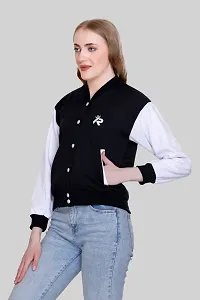 Stylish Black Fleece Jacket For Women-thumb3