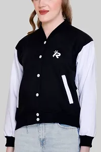 Stylish Black Fleece Jacket For Women-thumb4