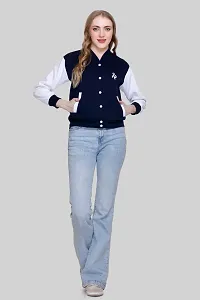 Stylish Blue Fleece Jacket For Women-thumb3