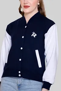 Stylish Blue Fleece Jacket For Women-thumb4