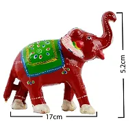 Rajasthani Art Shop Mache Handmade Elephant Showpiece Figurine Set of 1 for Living Room Home D?cor and Gift Purpose (Red)-thumb4