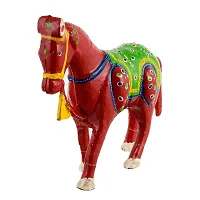 Rajasthani Art Shop Mache Handmade Horse Tableware Antique Showpiece Figurine Set of 1 for Living Room Home D?cor and Gift Purpose (Red)-thumb4