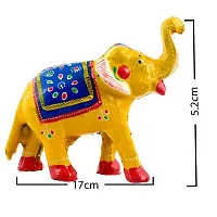 Rajasthani Art Shop Mache Handmade Elephant Showpiece Figurine Set of 1 for Living Room Home D?cor and Gift Purpose (Yellow)-thumb4