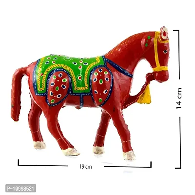 Rajasthani Art Shop Mache Handmade Horse Tableware Antique Showpiece Figurine Set of 1 for Living Room Home D?cor and Gift Purpose (Red)-thumb4