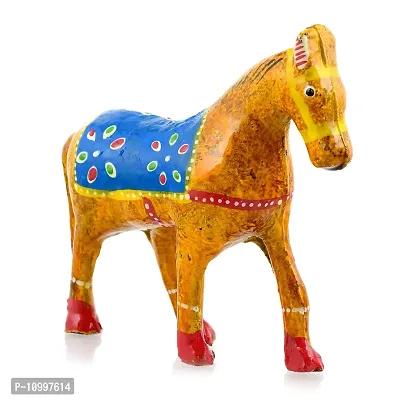 Rajasthani Art Shop Mache Handmade Horse Tableware Antique Showpiece Figurine Set of 3 for Living Room Home D?cor and Gift Purpose (Gold)-thumb4