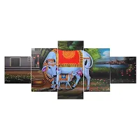 Yalambar Set of Five Cow Wall Painting for home decor items for living room and Home Decoration, Hotel, Office, wall d?cor( 75 CM X 43 CM,Multicolor)C1-thumb1