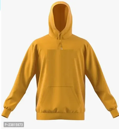 Stylish Yellow Solid Hooded Sweatshirt For Men