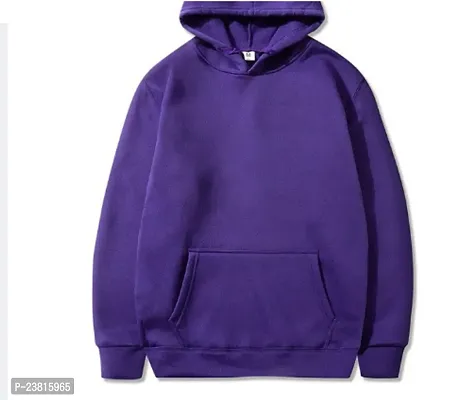 Stylish Purple Solid Hooded Sweatshirt For Men