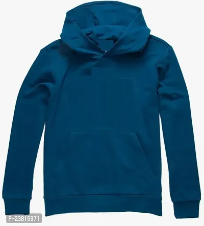 Stylish Blue Solid Hooded Sweatshirt For Men