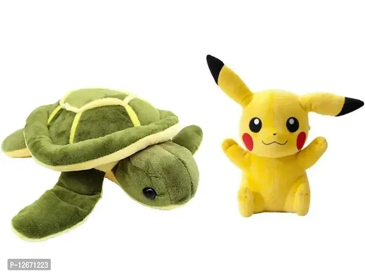 Tortoise And Pickachu Best Gift For Couple High Quality Soft Toy Tortoise - 30 cm And Pickachu - 30 cm