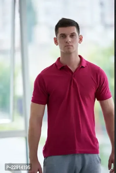 Stylish maroon Cotton T-shirt For Men-thumb0