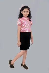Small Girls Bodycon Shaped Dress with Most Comfortable Fitting (4-5 Years, Pink)-thumb3
