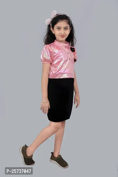 Small Girls Bodycon Shaped Dress with Most Comfortable Fitting (4-5 Years, Pink)-thumb4