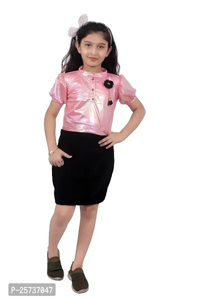 Small Girls Bodycon Shaped Dress with Most Comfortable Fitting (4-5 Years, Pink)-thumb0