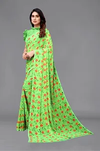 Women Georgette printed leriya saree with  Unstitched Blouse Piecee parrot-thumb1