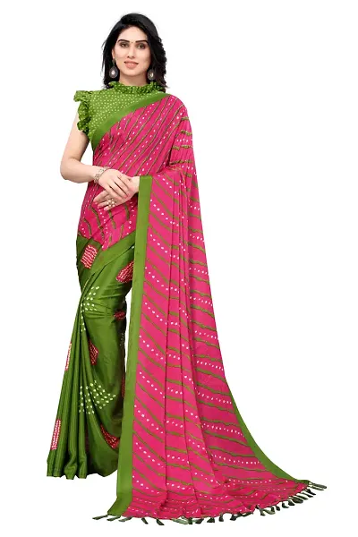 Stylish Silk Striped Saree With Blouse Piece