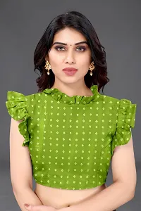 Beautiful Green Poly Silk Saree With Blouse Piece For Women-thumb2