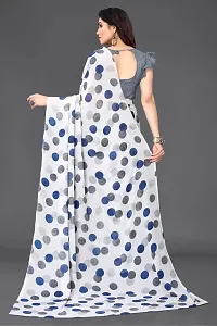 Women Georgette printed  saree with  Unstitched Blouse Piecee Grey-thumb1