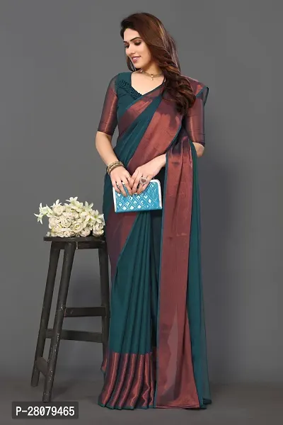 Beautiful Chiffon Saree with unstitched Blouse piece for Women-thumb4