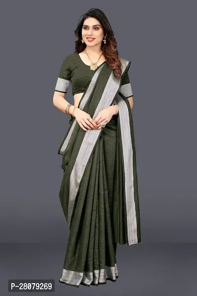 Beautiful Linen Saree with Blouse piece-thumb5